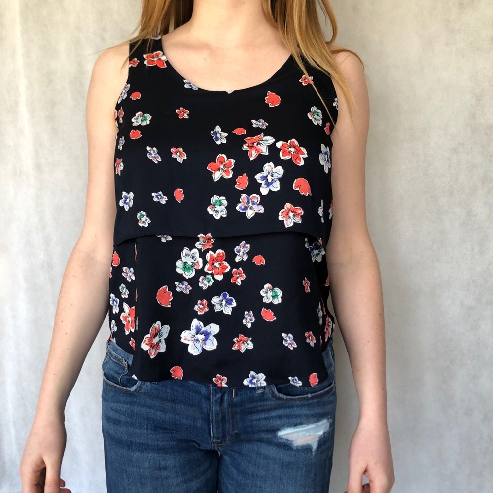 Flow with flowers Ann Taylor dressy tank top